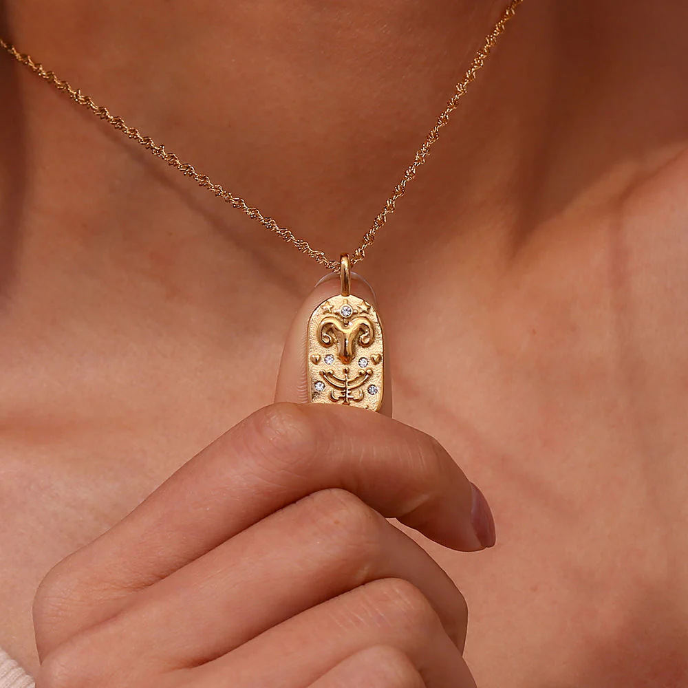 Baroque Constellation Necklace - 12 Zodiac Sign - Image 10