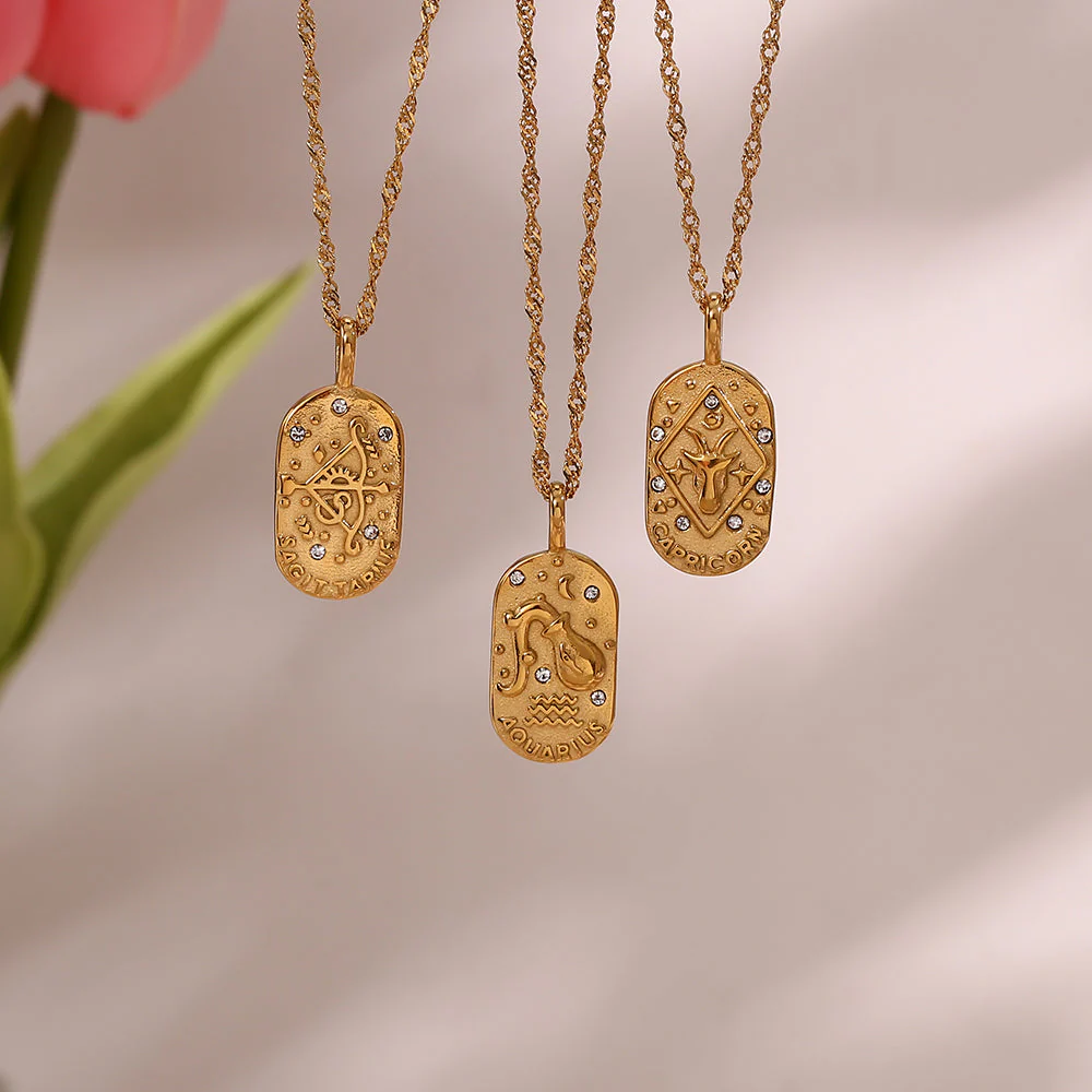 Baroque Constellation Necklace - 12 Zodiac Sign - Image 12