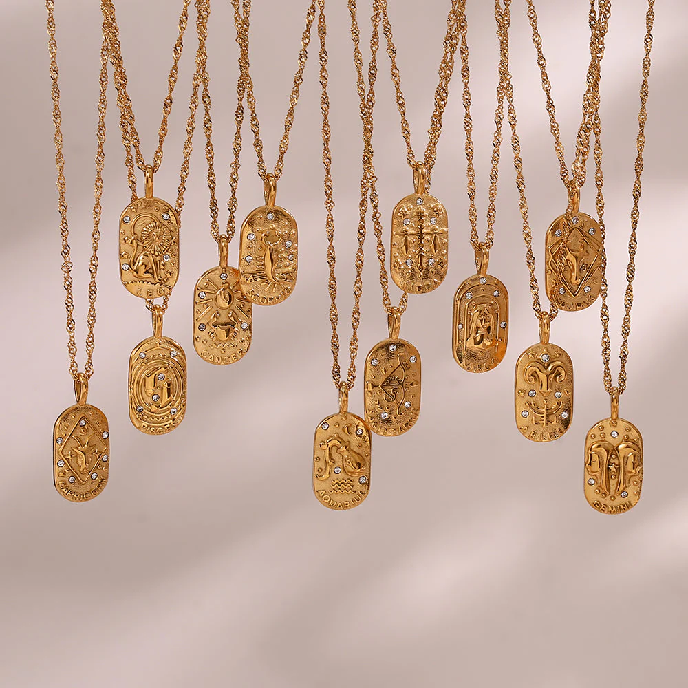 Baroque Constellation Necklace - 12 Zodiac Sign - Image 14