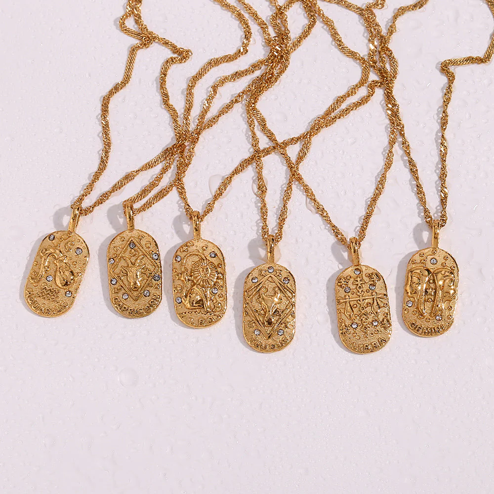 Baroque Constellation Necklace - 12 Zodiac Sign - Image 16