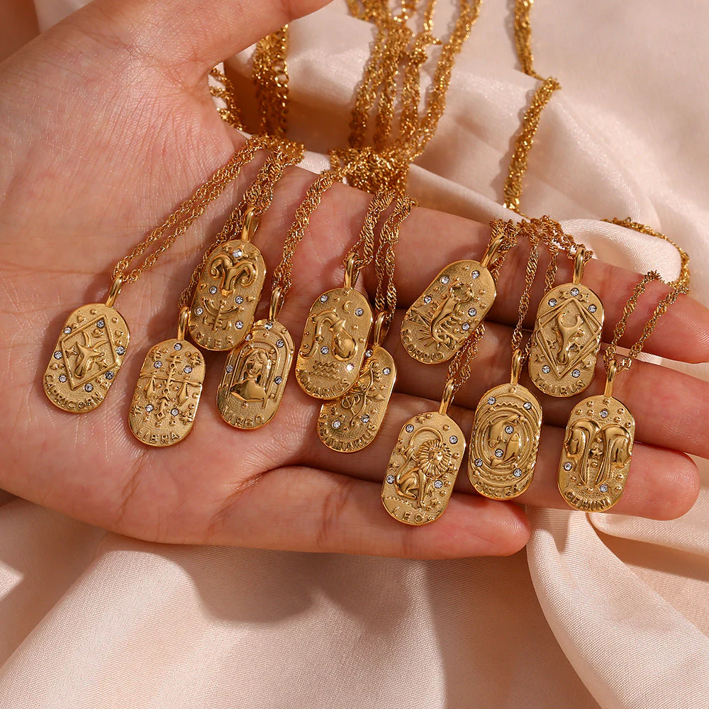 Baroque Constellation Necklace - 12 Zodiac Sign - Image 6