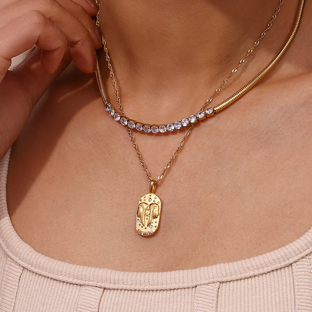 Baroque Constellation Necklace - 12 Zodiac Sign - Image 7