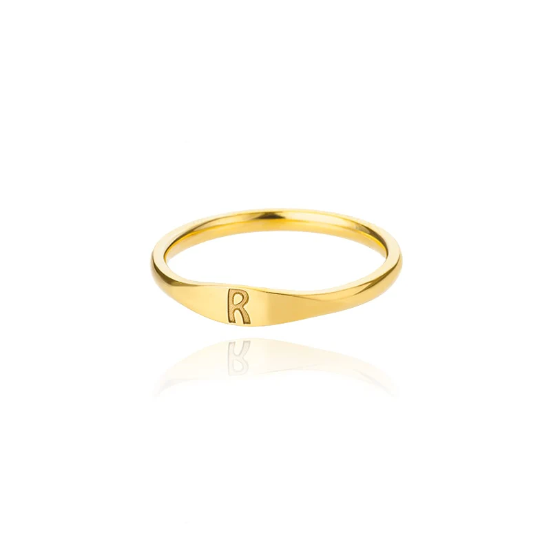 Minimalist Initial Letter Ring - Image 21