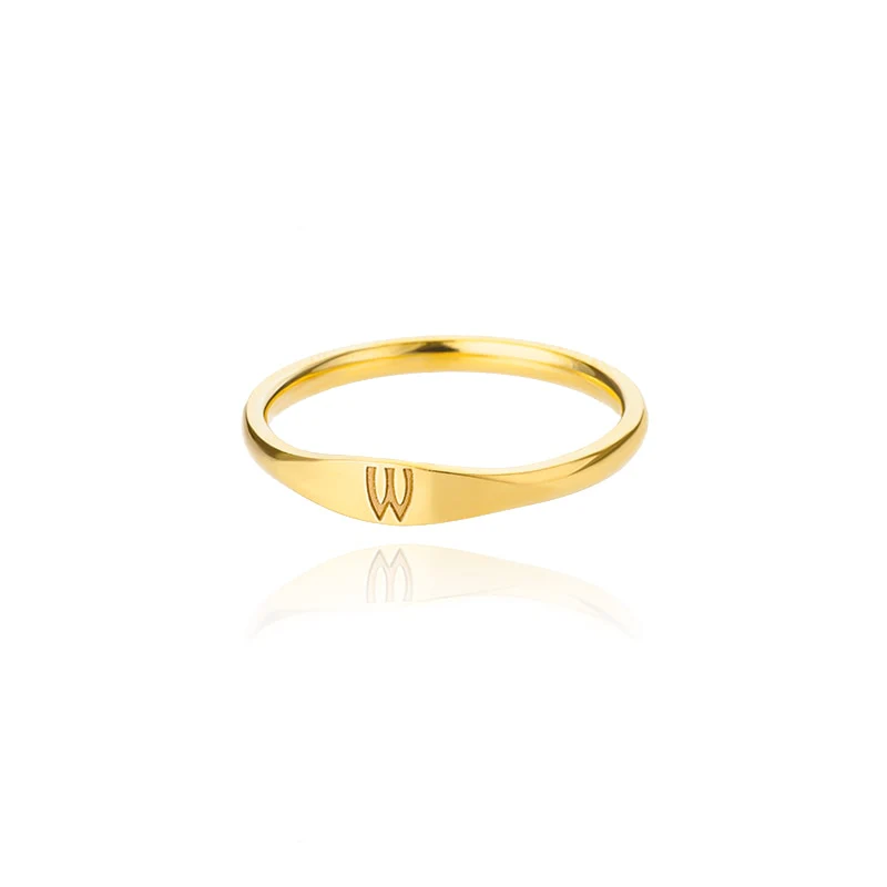 Minimalist Initial Letter Ring - Image 26